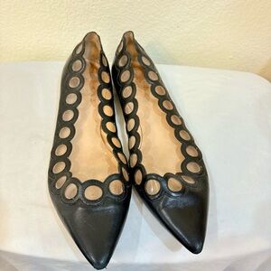 Kate Spade Grenadine black leather flat